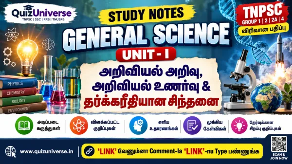 அறிவியல் அறிவு, அறிவியல் உணர்வு & தர்க்கரீதியான சிந்தனை – TNPSC Group 2 & 2A Study Notes (Week 1, Topic 1)